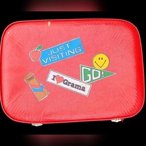 Vtg 1970's I Love Grama Just~Visiting~Children's Hard Shell Travel Suitcase  Box